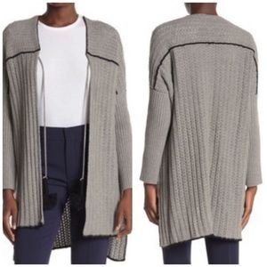 Ugg Riley Sweater Tassel Gray-Black Cardigan XS / S NWT